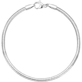 Charm Bracelets for Women, 925 Sterling Silver Plated/14k Gold Bracelet 3mm Dainty Snake Chain Bracelet Men Non Tarnish Jewelry Gifts for Her