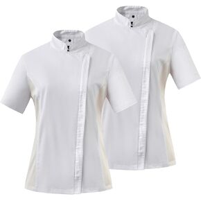 Ubon Women's Chef Coat Side Mesh Vent Zipper Chef Jacket