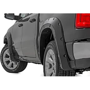 Rough Country Defender Fender Flares for Ram 1500 2WD/4WD (2025) - Set of 4, Flat Black