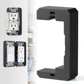 20 Pcs Wall Plate Spacers, Flush Fit Device Leveling Plates, Electrical Outlet Spacers Shims for Wall Outlet Repair and Loose Outlet Fix, Outlet Spacers for Electrical Box Use - Black