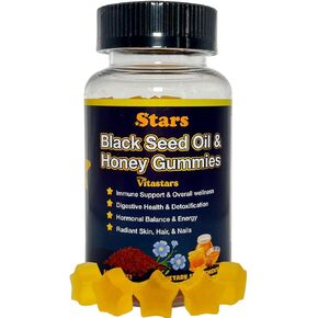 Black Seed Oil & Honey Gummies with Biotin, Vitamin C, Turmeric, Pomegranate & Thymoquinone for Immune, Joint, Digestion and Skin Support, 60 Count