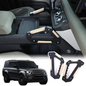 Car Central Control Grab Handles Compatible with Land Rover Defender 90 110 130 2020-2024 Aluminum Alloy Grip Handle for Armrest Both Side Interior Accessories 2PCS/1 Pair (Black Bronze)