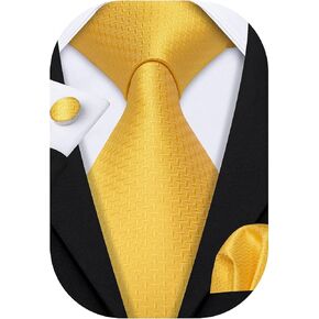 Barry.Wang Classic Mens Ties Silk Necktie Pocket Square Cufflinks Set Woven Designer Wedding Business in Kuwait