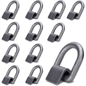 1/2" Heavy Duty Weld-On Forged D Ring with Welding Clips, D-Ring Tie Down Anchor with Weld On Anchor Points for Trailer, Truck Cargo, RV, ATV Tiedowns, Farm Applications etc, WLL:4,000lbs