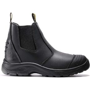 DIIG Work Boots for Men, Steel/Soft Toe Waterproof Working Boots, Slip Resistant Anti-Static Slip-on Safety Working Shoes in Kuwait