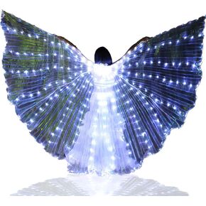 LED Butterfly Wings Light Up Fairy Wings Luminous Butterfly Costumes for Halloween, Christmas and Belly Dance