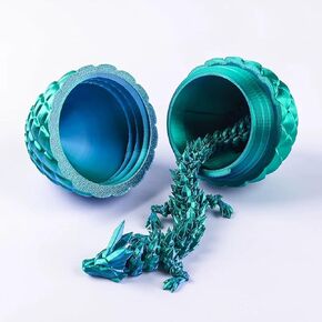 11.81 inch 3D Printed Pineapple Dragon Egg with Articulated Dragon Inside，Crystal Dragon Fidget Toy, Home Decor (Laser Purple)