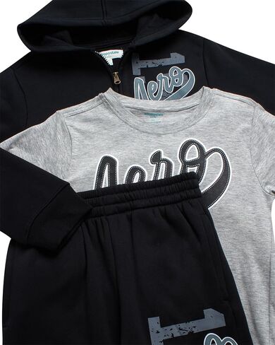 AEROPOSTALE Boys' Joggers Set - 3 Piece Fleece Zip Up Hoodie, Jogger Pants, and Graphic T-Shirt - Boys Activewear Set (8-12) in Saudi Arabia