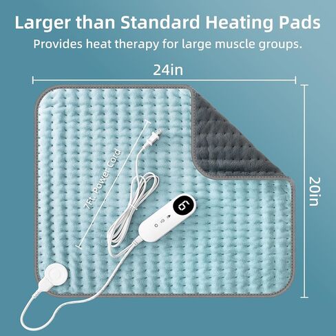 Heating Pad XXL for Back Pain Relief, Heated Pad for Neck/Shoulder/Leg/Knee/Cramps, Christmas Gifts Presents for Women Men Mom Dad, Stocking Stuffers, 6 Heat Settings Auto-Off, Moist/Dry Heat, 20"x24" in Saudi Arabia