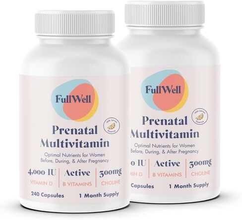 Prenatal Vitamins | Choline, folate, Vitamin D for fetal Growth, Brain Development | 26+ Vital Nutrients | Dietitian-Formulated, OBGYN Recommended, Non-GMO, 3rd Party Tested, 30 Servings in Saudi Arabia