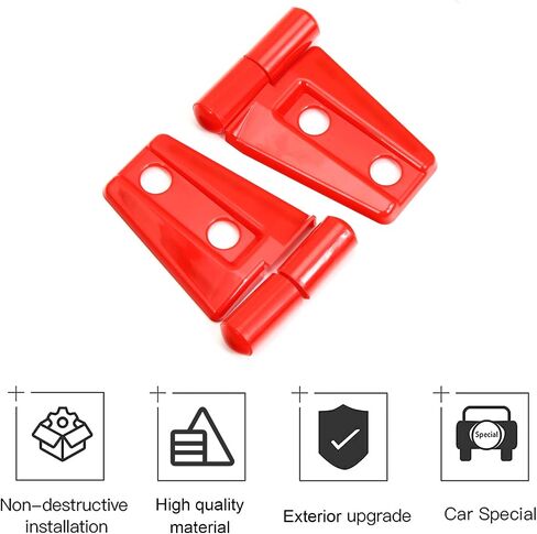 CheroCar for JK Hood Hinge Cover Exterior Decoration Kits Accessories for Jeep Wrangler JK 2007-2017,Red in Saudi Arabia