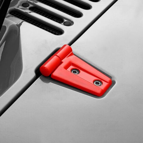 CheroCar for JK Hood Hinge Cover Exterior Decoration Kits Accessories for Jeep Wrangler JK 2007-2017,Red in Saudi Arabia