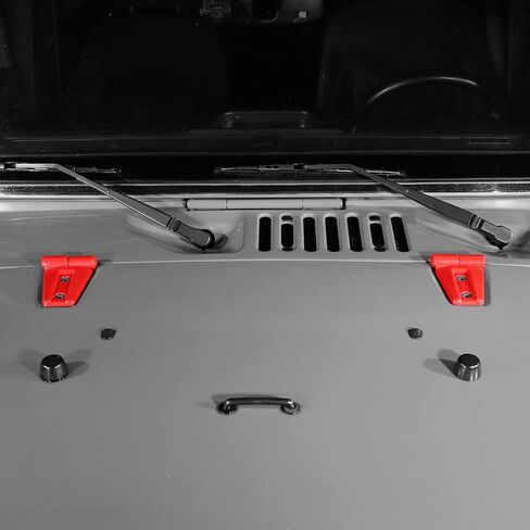 CheroCar for JK Hood Hinge Cover Exterior Decoration Kits Accessories for Jeep Wrangler JK 2007-2017,Red in Saudi Arabia