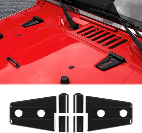 CheroCar for JK Hood Hinge Cover Exterior Decoration Kits Accessories for Jeep Wrangler JK 2007-2017,Red in Saudi Arabia