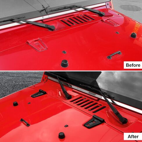 CheroCar for JK Hood Hinge Cover Exterior Decoration Kits Accessories for Jeep Wrangler JK 2007-2017,Red in Saudi Arabia