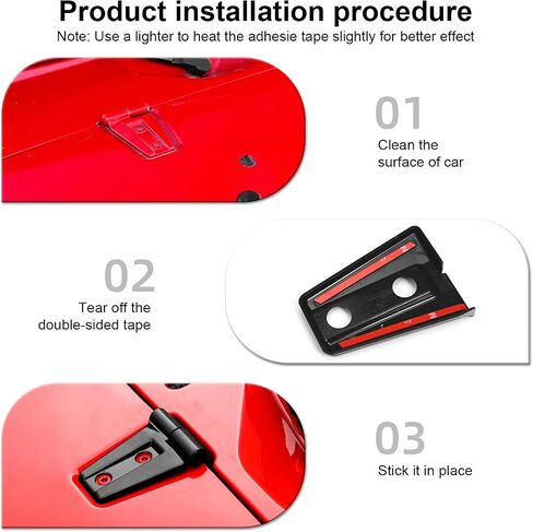 CheroCar for JK Hood Hinge Cover Exterior Decoration Kits Accessories for Jeep Wrangler JK 2007-2017,Red in Saudi Arabia