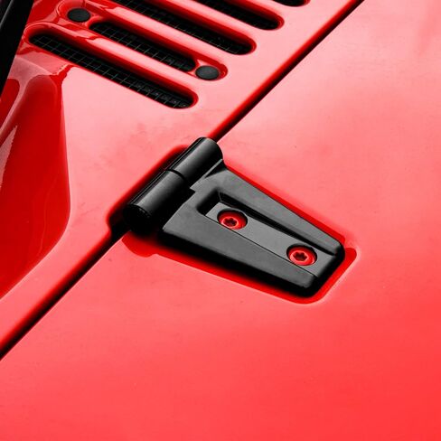 CheroCar for JK Hood Hinge Cover Exterior Decoration Kits Accessories for Jeep Wrangler JK 2007-2017,Red in Saudi Arabia