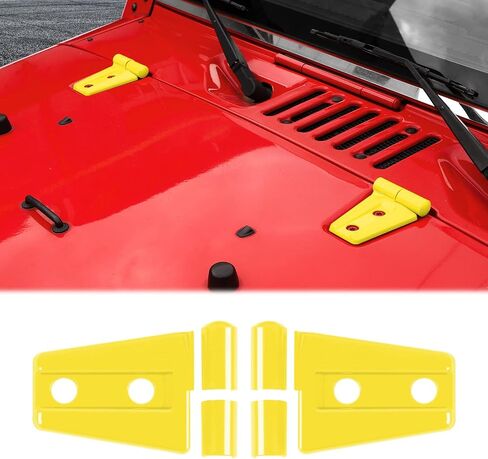 CheroCar for JK Hood Hinge Cover Exterior Decoration Kits Accessories for Jeep Wrangler JK 2007-2017,Red in Saudi Arabia