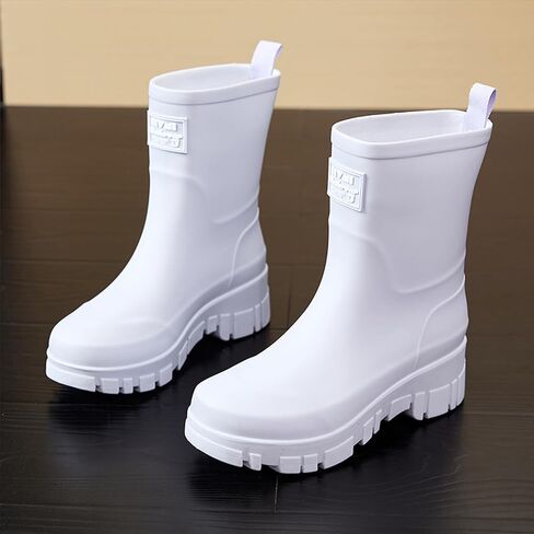 Nutropa Waterproof Mid Calf Women Rain Boots Lightweight Comfortable Wide Calf Garden Shoes in Saudi Arabia