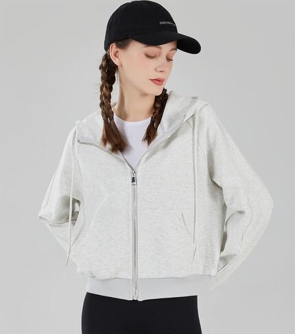 Womens Sweatshirts Zip Up Hoodies Jackets Casual Hooded Tops Fall Fashions Outfits 2024 Winter Clothes with Thumb Hole in Saudi Arabia