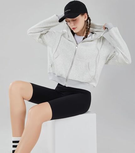 Womens Sweatshirts Zip Up Hoodies Jackets Casual Hooded Tops Fall Fashions Outfits 2024 Winter Clothes with Thumb Hole in Saudi Arabia