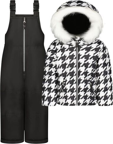 Jessica Simpson girls Two-piece Insulated Winter Snowsuit With Hooded Jacket and Ski Bib Overalls in Saudi Arabia