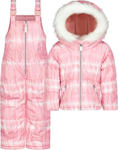 Jessica Simpson girls Two-piece Insulated Winter Snowsuit With Hooded Jacket and Ski Bib Overalls in Saudi Arabia