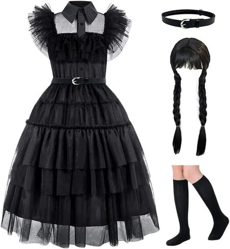 Black costume girls dress for Kids Black Family Costumes Halloween costumes girls Party Dress 4-13Y in Saudi Arabia