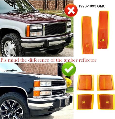 مجموعة المصابيح الأمامية متوافقة مع 1994 1995 1996 1997 1998 Chevy Silverado C/K 1500 2500 3500 سوبربان، 95-99 مصباح أمامي تاهو مع ضوء ممتص للصدمات، طراز المصنع in Kuwait