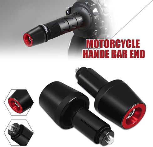 Motorcycle Bar Ends Plug, 7/8" 22mm CNC Aluminum Alloy Universal Motorcycle Handlebar Plugs Compatible With Honda Kawasaki Suzuki Yamaha And Almost Motorcycle Model (Red) in Kuwait
