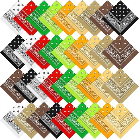 36 Pcs Bandanas Paisley Bulk Bandanas Cowboy Unisex Print Head Wrap Scarf Headband Multi Purpose Handkerchief in Saudi Arabia