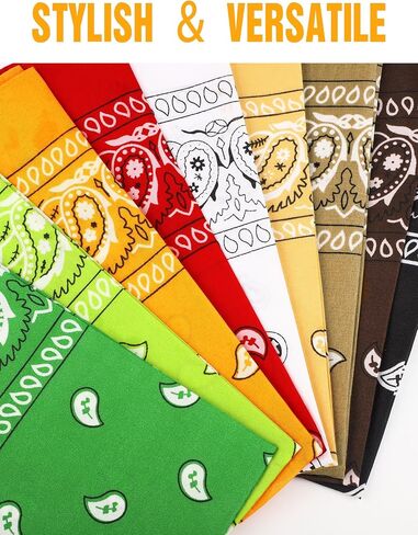 36 Pcs Bandanas Paisley Bulk Bandanas Cowboy Unisex Print Head Wrap Scarf Headband Multi Purpose Handkerchief in Saudi Arabia