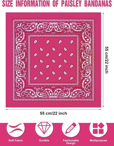 36 Pcs Bandanas Paisley Bulk Bandanas Cowboy Unisex Print Head Wrap Scarf Headband Multi Purpose Handkerchief in Saudi Arabia