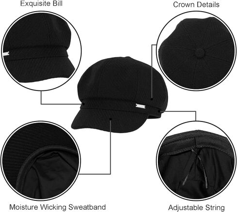 قبعات موزع الصحف النسائية أزياء خمر 8 لوحات قناع قبعة سائقة أجرة قبعة السيدات قبعة Paperboy in Kuwait