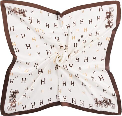 EXTREE Fashion Silky Satin Headscarf for Women Girls: Exquisite Pattern Lightweight Silk Graceful Scarfs 27.5 x 27.5 inches in Kuwait
