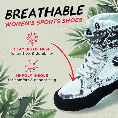 Beast Wrestling Shoes Women Sizes, Lightweight and Breathable Boxing Shoes for Women, Microfiber Suede Leopard Printed Weightlifting Shoes with Hook and Loop Strap in Saudi Arabia
