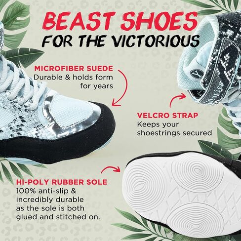 Beast Wrestling Shoes Women Sizes, Lightweight and Breathable Boxing Shoes for Women, Microfiber Suede Leopard Printed Weightlifting Shoes with Hook and Loop Strap in Saudi Arabia