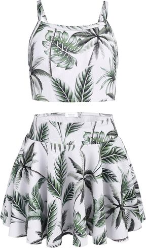 Arshiner Girls' 3Pcs Swimsuits Bikini Bathing Suit Beach Surf Floral Tankini Swimwear in Kuwait