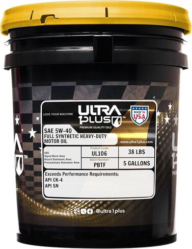 زيت محرك Ultra1Plus SAE 5W-40 التخليقي الكامل للخدمة الشاقة API CK-4/SN | سطل 5 جالون in Saudi Arabia