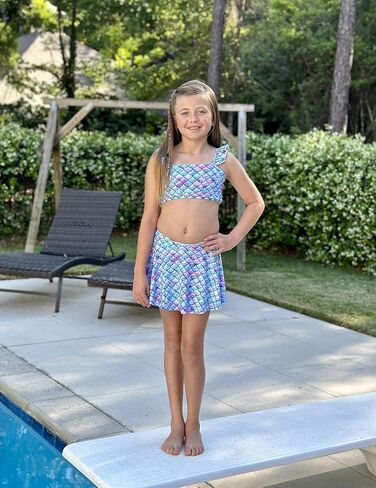 Arshiner Girls Swimsuits 3Pcs Ruffles Bathing Suits Summer Floral Printing Beach Surf Tankini Swimwear Set in Kuwait