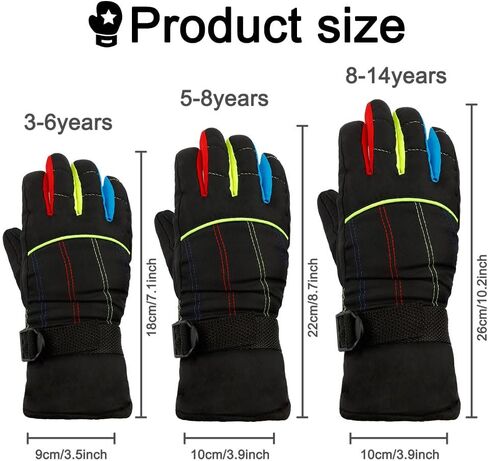 Kids Snow Gloves,Kids Mittens Winter Waterproof,Girls Snow Gloves,Kids Gloves Winter Waterproof,Snow Gloves for Kids in Kuwait