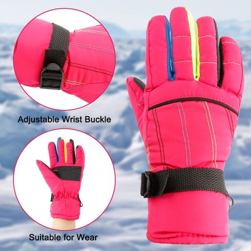 Kids Snow Gloves,Kids Mittens Winter Waterproof,Girls Snow Gloves,Kids Gloves Winter Waterproof,Snow Gloves for Kids in Kuwait