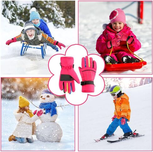 Kids Snow Gloves,Kids Mittens Winter Waterproof,Girls Snow Gloves,Kids Gloves Winter Waterproof,Snow Gloves for Kids in Kuwait