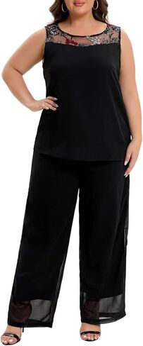 3 Piece Mother of The Bride Pant Suits Plus Size Chiffon Sets Embroidered Laces Wedding Guest Outfit with Jacket in Saudi Arabia