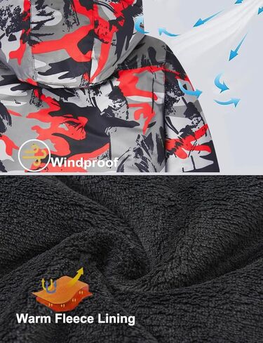 Boys Waterproof Ski Jacket Warm Winter Fleece Snow Coat Kids Outdoor Hooded Snowboard Jacket in Kuwait