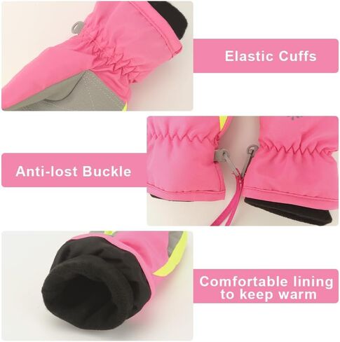 Kids Ski Gloves,Kids Snow Gloves,Kids Gloves Winter,Waterproof Gloves for Boys Girls Toddler Outdoor Ice Skating in Kuwait