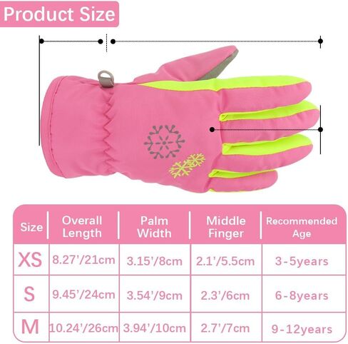 Kids Ski Gloves,Kids Snow Gloves,Kids Gloves Winter,Waterproof Gloves for Boys Girls Toddler Outdoor Ice Skating in Kuwait