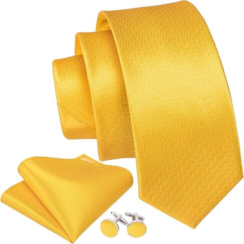 Barry.Wang Classic Mens Ties Silk Necktie Pocket Square Cufflinks Set Woven Designer Wedding Business in Kuwait