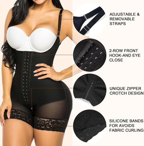 YIANNA Fajas Colombianas Shapewear for Women Tummy Control Post Surgery Compression Garment with Zipper Crotch in Kuwait
