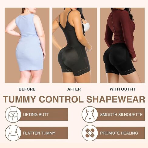 YIANNA Fajas Colombianas Shapewear for Women Tummy Control Post Surgery Compression Garment with Zipper Crotch in Kuwait